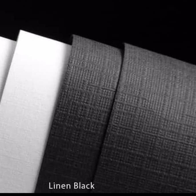 Lansungkirim- Kertas Karton Linen Hitam Besar Plano