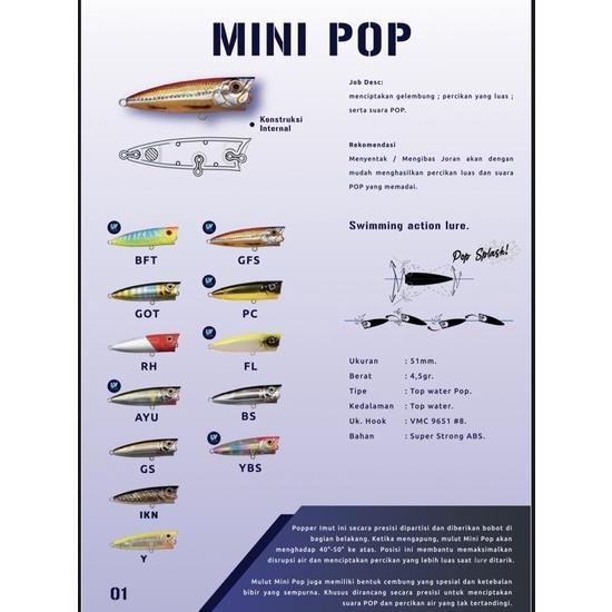 Lure Popper Daimaru Mini Pop 50mm/4.5Gr Floating