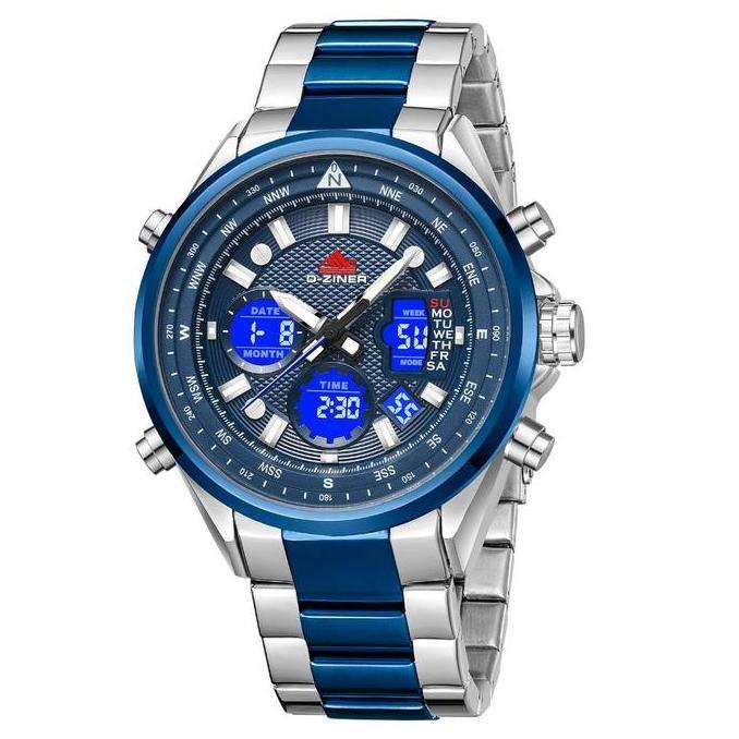 Cloknlok- Dziner Jam Tangan Pria Double Time 8338 Rantai Stainless Steel Water Resistant 3 Atm
