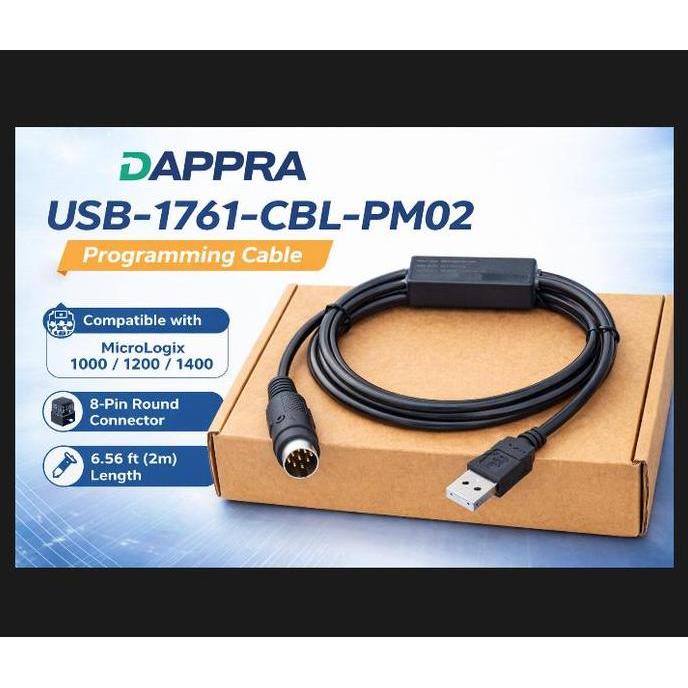 USB 1761-CBL-PM02 Cable For AB MicroLogix 1000 1200 1500 PLC PB15