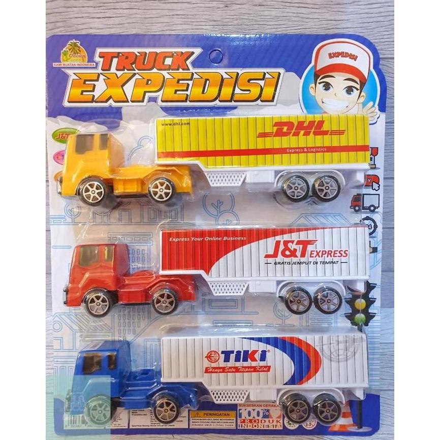 Toko_Karangjaya  - Mainan Anak Diecast Truck Truk Ekspedisi JNE JNT DHL