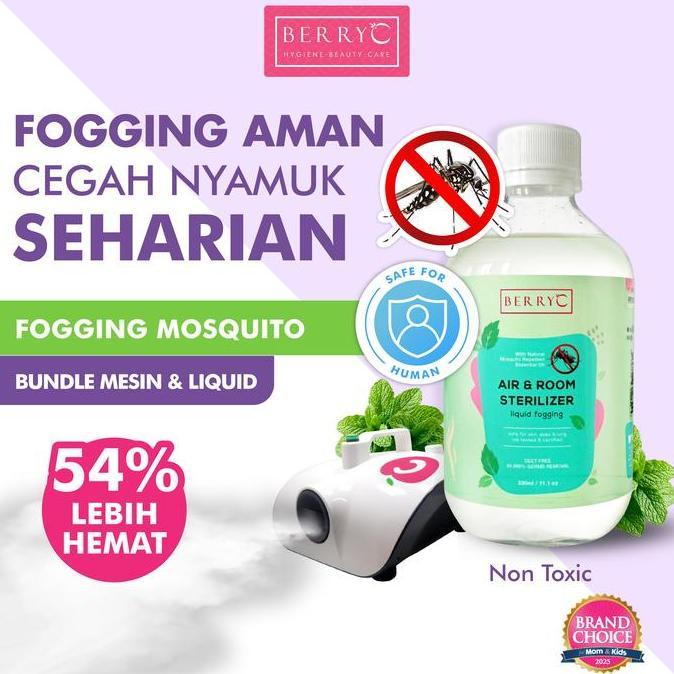 Berryc Mesin & Mosquito Repellent Fogging 330Ml Alat Fogging & Cairan Asap Pengusir Nyamuk Dbd Anak