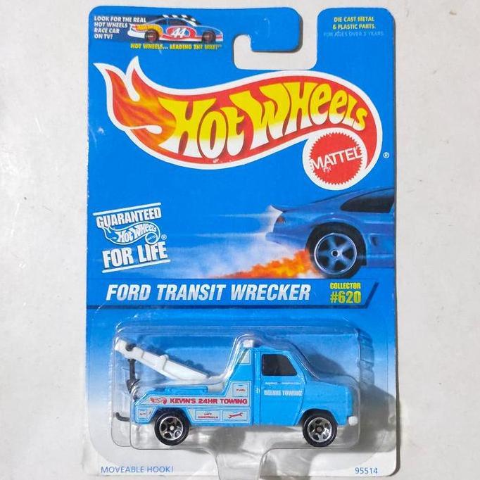 Hotwheels Hot Wheels Ford Transit Wrecker biru 1997 truck derek towing rare