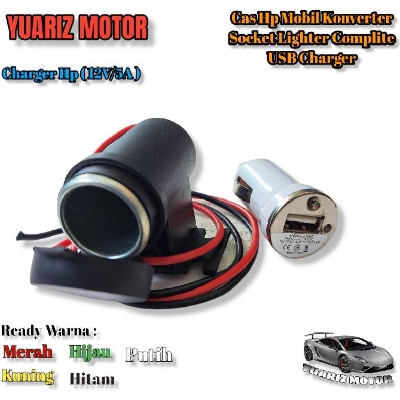 NEW CAS HP MOBIL KONVERTER SOCKET LIGHTER COMPLITE USB CHARGER HP 12V 5A [terbaik][terlaris]