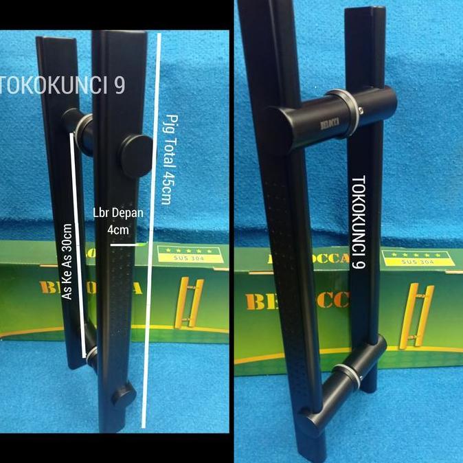 Pull Handle Belocca Hitam 237 45cm Handle Pintu Black Stainless SUS304