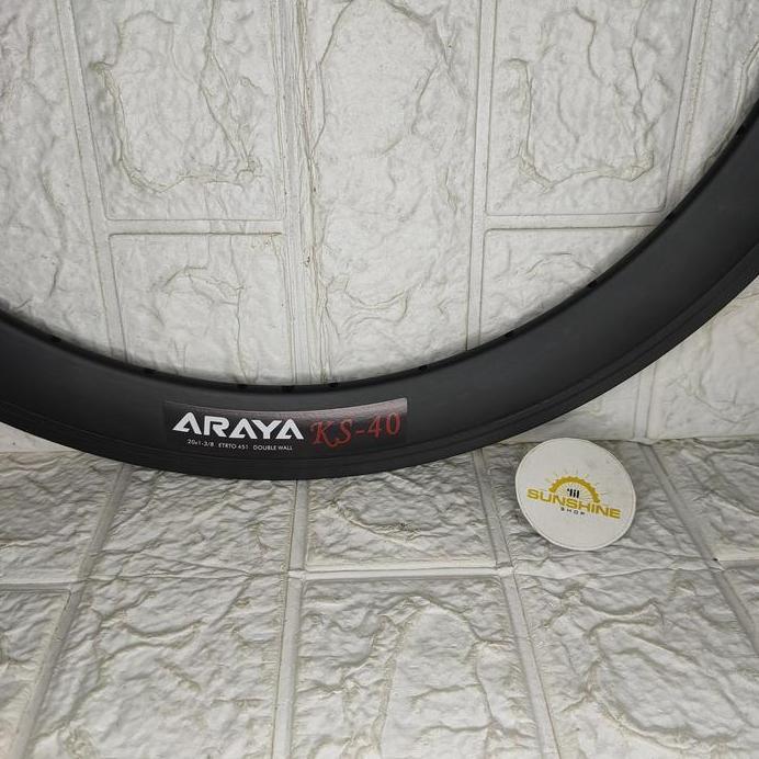 Rims Velg 20 Plus 451 ARAYA KS40 Rim 20x1 3/8 Sepeda Lipat Seli Minivelo Double Wall Tinggi 4cm Brak