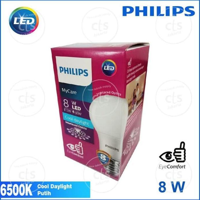 Ready Lampu LED philips 8watt bulb LED 8w putih Bohlam