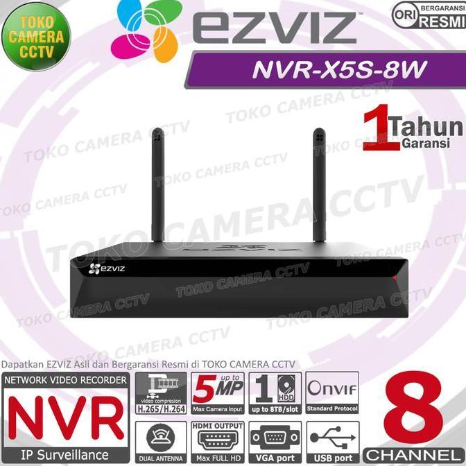NVR WIFI WIRELESS EZVIZ X5S 8W 8CH NVR EZVIZ 8 CHANNEL