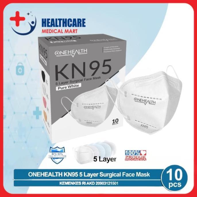 Onemed Masker Kn95 4 Ply  Box Isi 20Pcs Warna Putih Dan Hitam Kn95