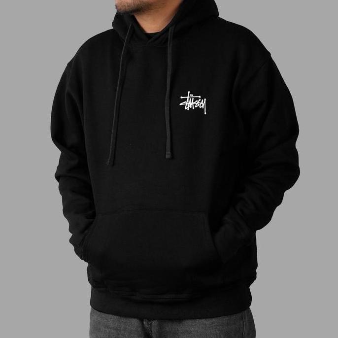 STUSSY Basic Logo Black Pullover Hoodie - ORI TM