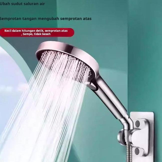 Holder Shower Extension Pipa Peanjang Braket Adjustable Untuk Hand Shower Ke Rain Shower Sambungan 1