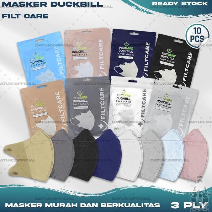 Masker Duckbil Filtcare 3Ply Isi 50Pcs Warna Mix Soft Nude Duckbill