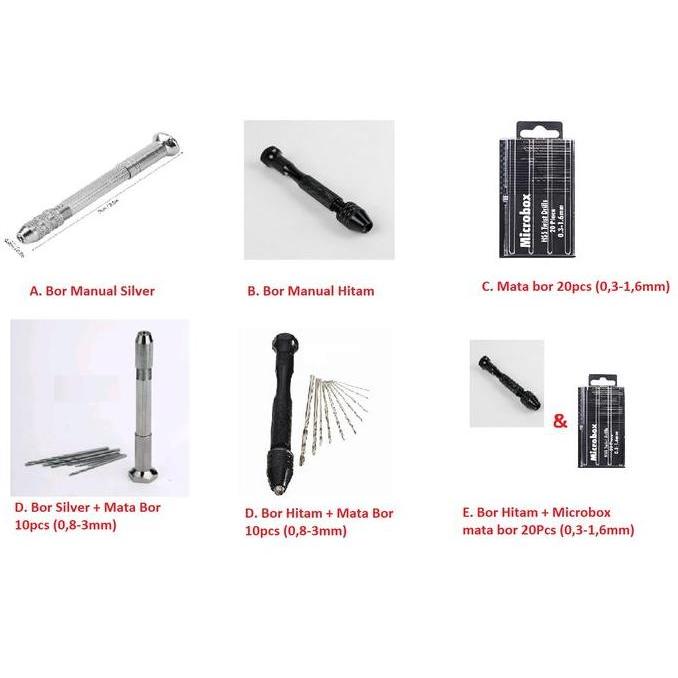 PHLOX Bor Tangan Mini Micro Bor PCB Twist Micro Drill