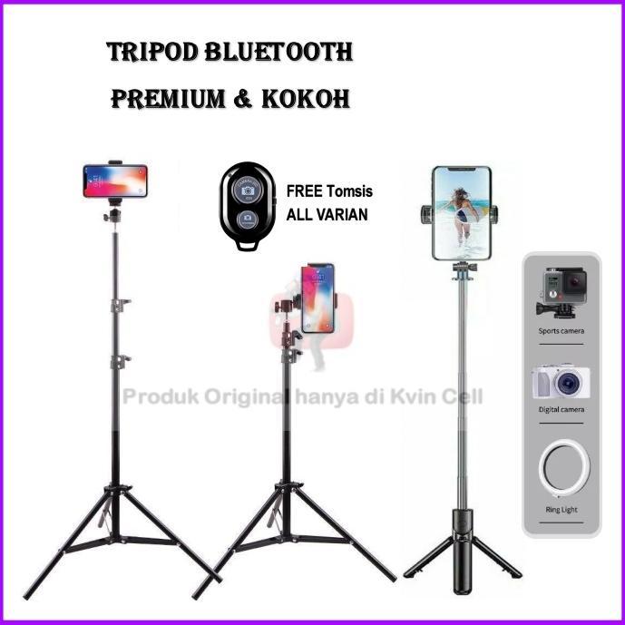 Tripod Hp Handphone Bluetooth 3 in 1 Remote Mini Ring Light Kamera Tripod Bluetooth Remote 2 Meter 1