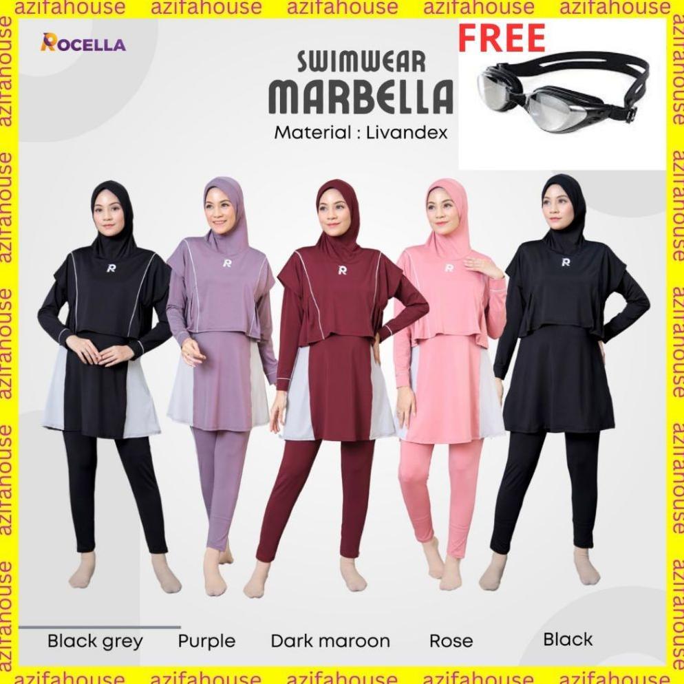 [GRATIS KACAMATA RENANG] ROCELLA SWIMWEAR MARBELLA - SWIMWEAR MUSLIMAH - BAJU RENANG MUSLIMAH - SWIM