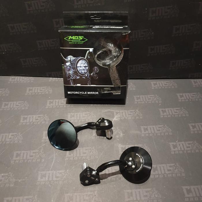 Bar End Mirror Spion Jalu Stang Mos Bulat Napoleon Hitam Original Dan Terpercaya