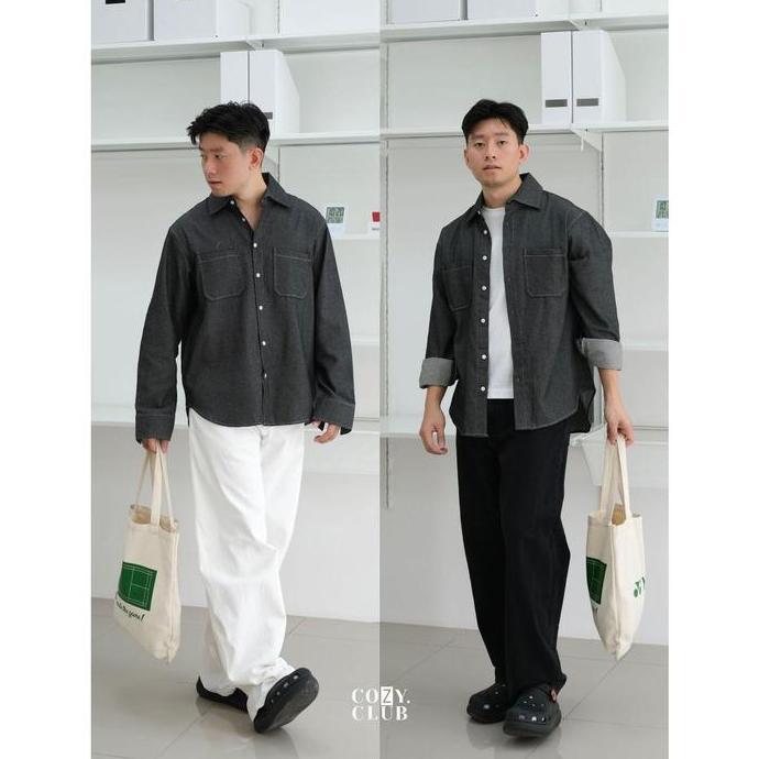 COZYCLUB Scott Longsleeve Workshirt | Kemeja Denim Oversize Pria Lengan Panjang | 432 TM