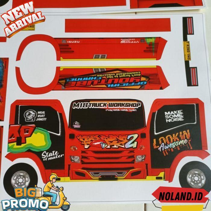 Stiker Pola Miniatur Truk Oleng Wahyu Abadi 02 Terbaru ( Jumbo 45 Cm )