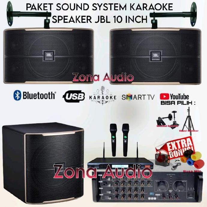 Paket Sound Karaoke Speaker Jbl Pasion 10 Inch + Subwoofer Jbl 12 Inch Amplifier Usb Bluetooth Garan