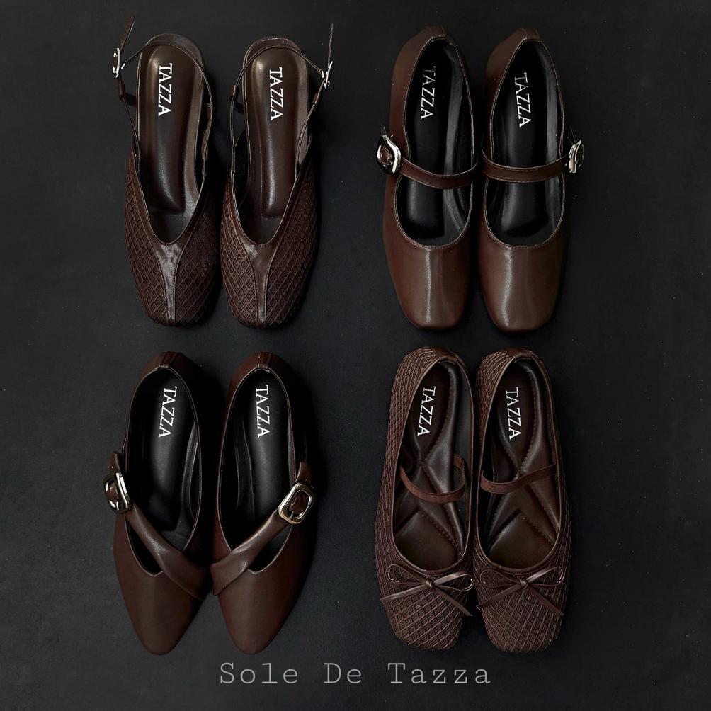 Termurah / Hot Sale Tazza Brown Collection Sepatu Flat Shoes Wanita Korea Coklat Mash