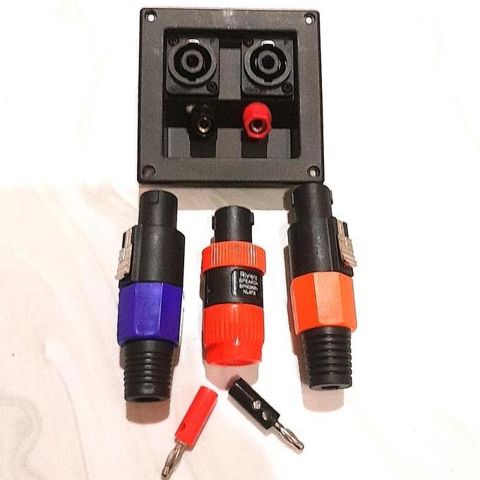 TERMINAL BOX SPEAKER PLUS JACK SPIKON BUNTUT PLUS JACK BANANA 1SET