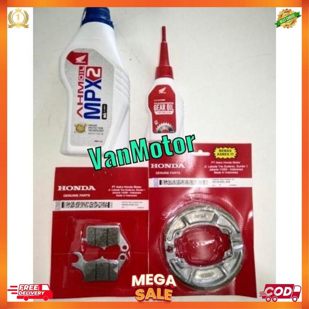 Paket Service Beat Vario Scoopy Spacy Injeksi Karbu Semua Motor Honda Matic Oli Kampas [S1]