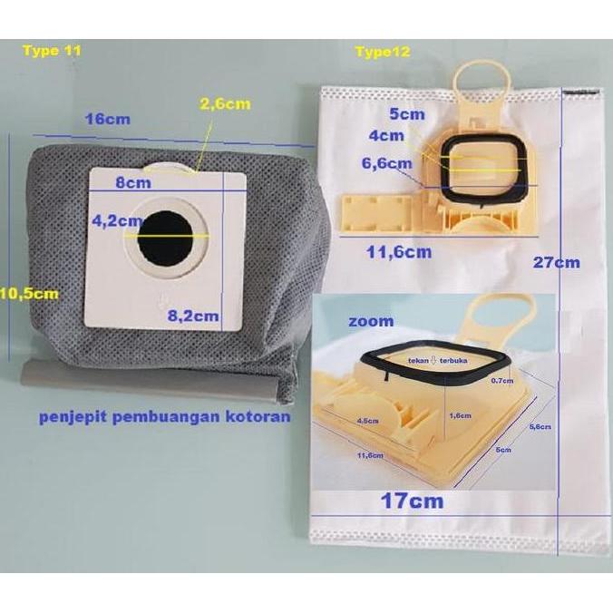 Teach- Kantong Debu Vacuum Cleaner Universal Kain Non Woven Dapat Dicuci