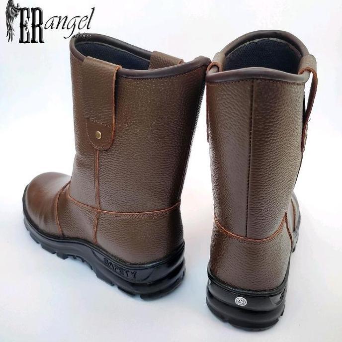 Sepatu Safety Kruser Boots Kulit Kerja Proyek Lapangan Besi Shoes
