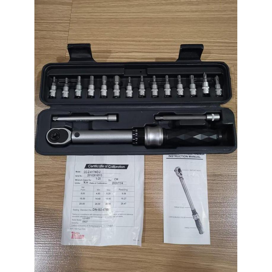 NEW KUNCI TORSI SEPEDA BIKE HAND 1-25 NM TORQUE WRENCH SET YC 617 WD 2 ORI
