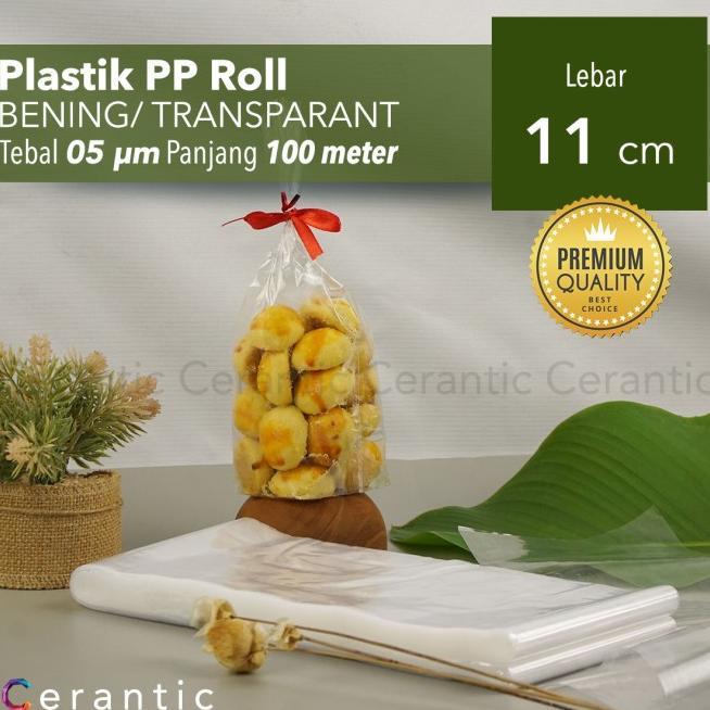 Plastik Pp Roll Lebar 11 Cm Tebal 05 Bening Panjang 100 M