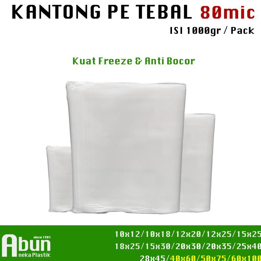 Kantong Plastik Pe Tebal 80 Micron (Multi Ukuran)