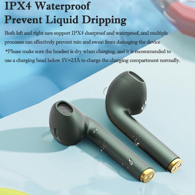 J18 TWS Headset Nirkabel Bluetooth Handfree Headphone Kualitas Tinggi Earphone Musik Speaker Mini He
