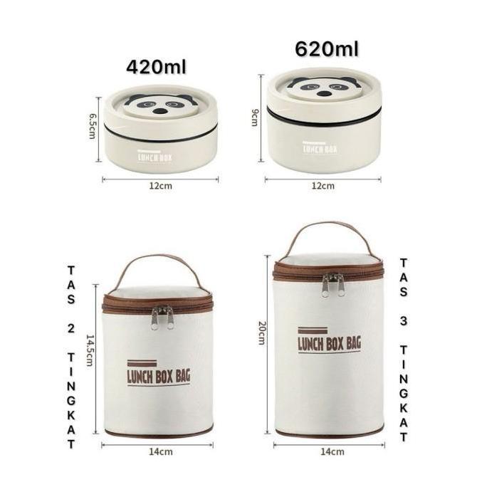 Barangunik2021 - Kotak Makan Portable Tahan Panas 3 Susun Stainless Steel 420ml & 620ml / Container 