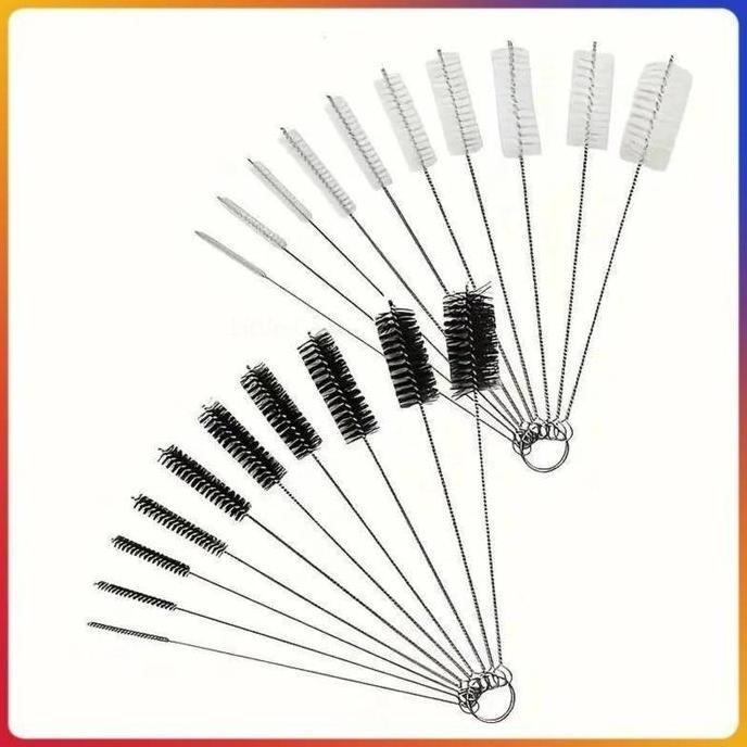 TERLARIS 10 SET SIKAT TABUNG REAKSI STAINLESS STEEL ANTI KARAT DENGAN HANDLE PANJANG - SIKAT PEMBERS