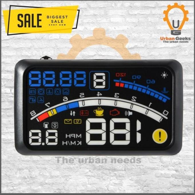 HEAD UP DISPLAY HUD OBD2 SPEEDOMETER DIGITAL CAR LED REFLEKSI F4 ORIGINAL DAN TERPERCAYA