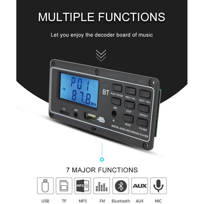 Modul kit Mp3 LCD besar 12v Digital Player LED Biru mp4 music