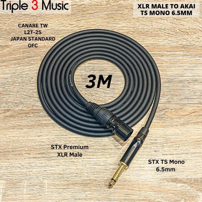 Kabel OFC XLR Male To Akai TS Mono kabel soundcard ke speaker