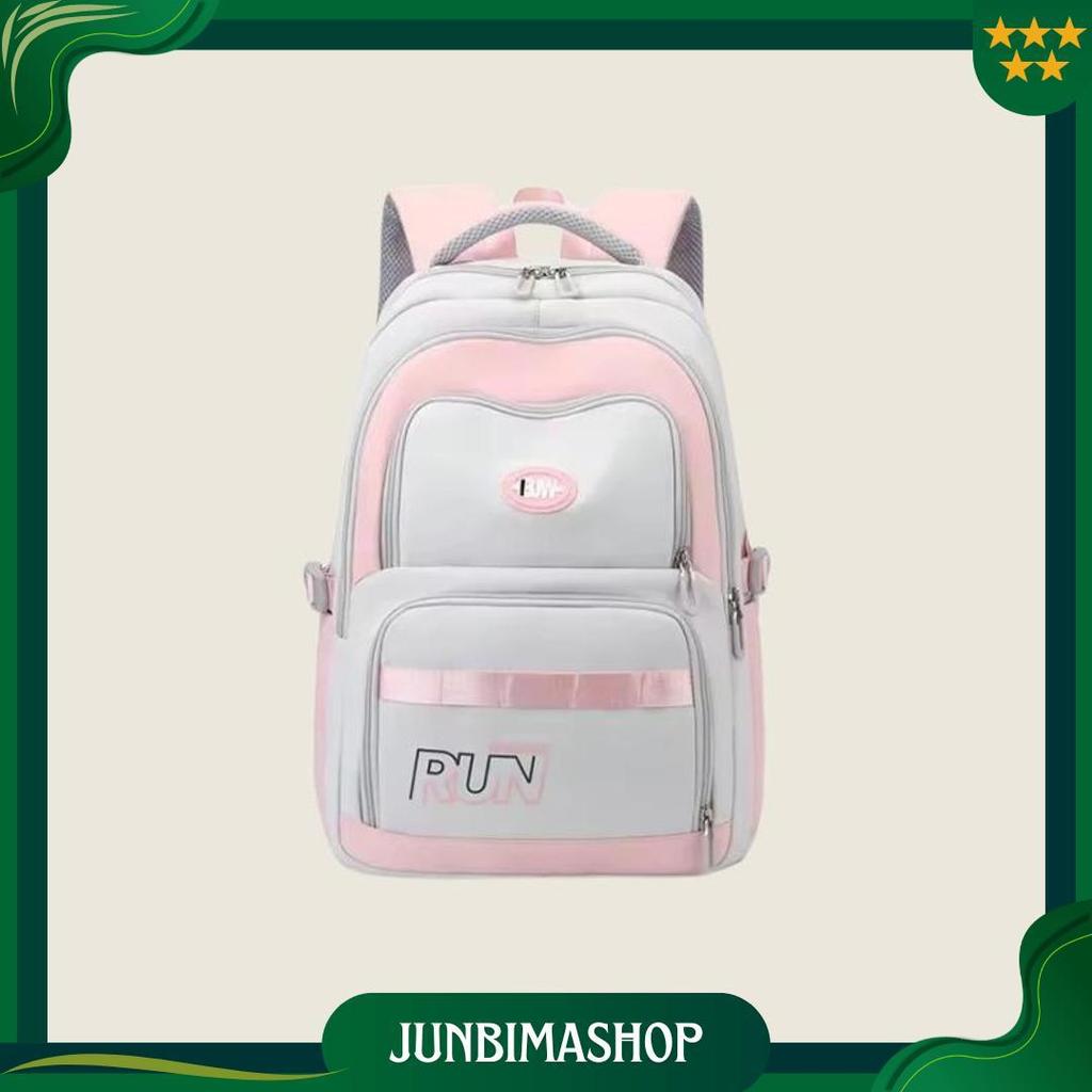 Ransel Anak Sekolah RUN Murah Free Bonus Botol Jam Tangan Nano Spray Dan Gantungan Lucu Cute Bisa CO