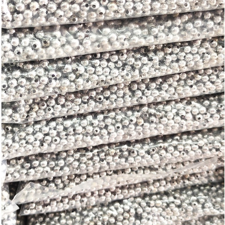 Manik Mote Mutiara Bulat Perak Silver 1 Pon