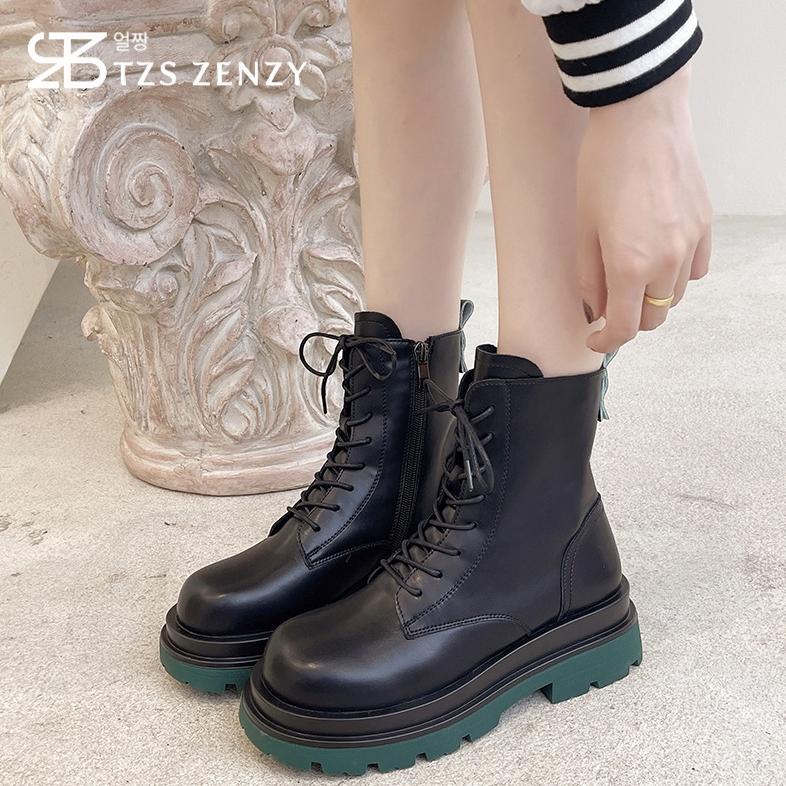 BIG SALE TZS Zenzy Jinmin Boots - Sepatu Boots Wanita - Boots Hitam - Boots Korea Fashion
