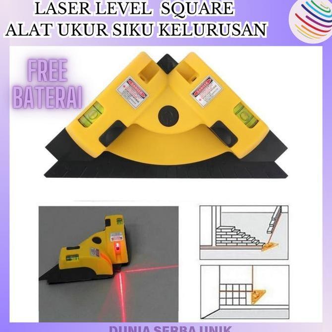 PHLOX DSU - Laser Level Square Laser Line Alat Ukur Siku Kelurusan Permukaan Lantai Dinding Waterpas