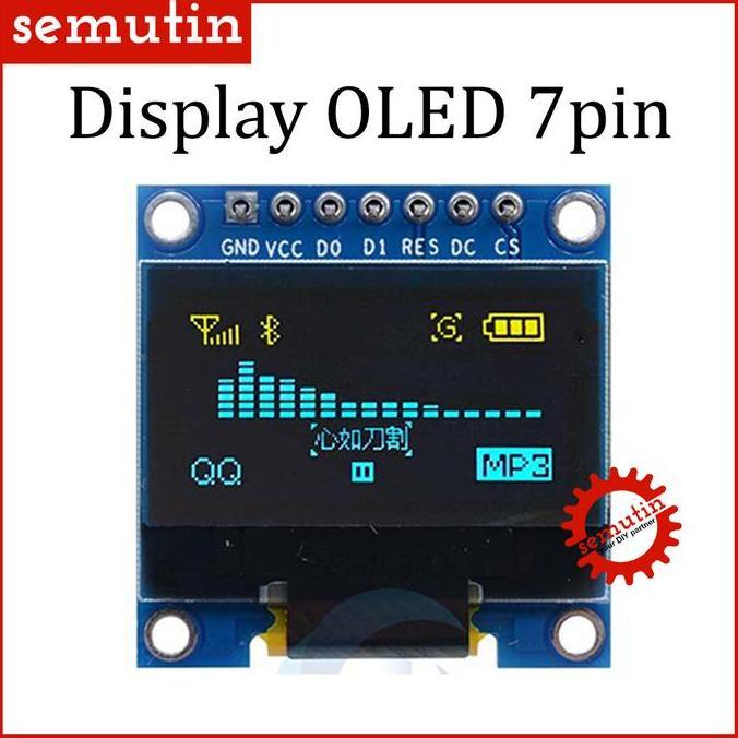 MORIFOYU Modul Display OLED 7pin 128x64 0.96 Inch SPI IIC LCD Arduino