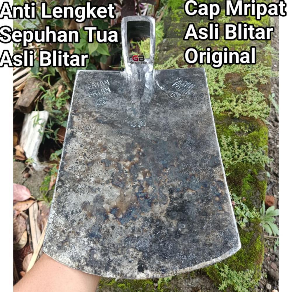 Cangkul / Pacul Asli Blitar Original Cap Mripat (Mata) Fattan / Cangkul Anti Lengket Sepuhan Tua