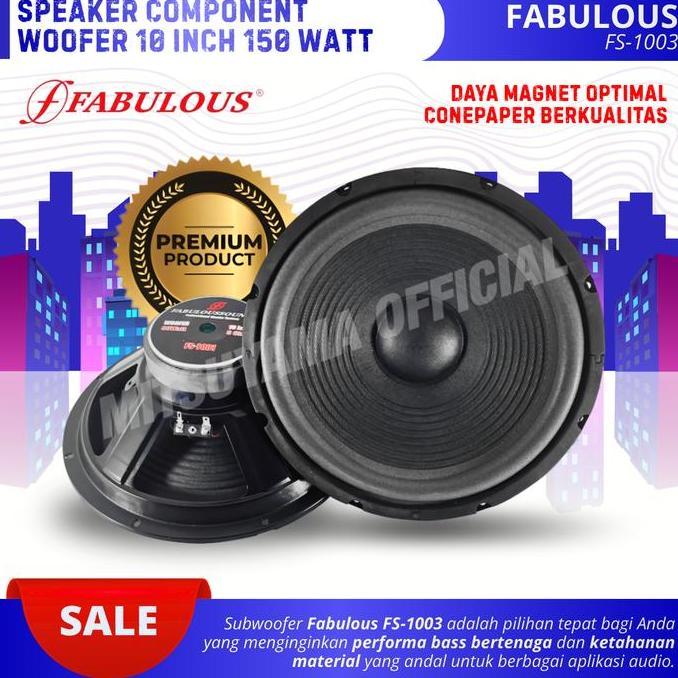 TERLARIS SUBWOOFER SPEAKER 10 INCH FABULOUS FS-1003 POWER 150 WATT 8 OHM WOOFER 10 INCH DOUBLE COIL 