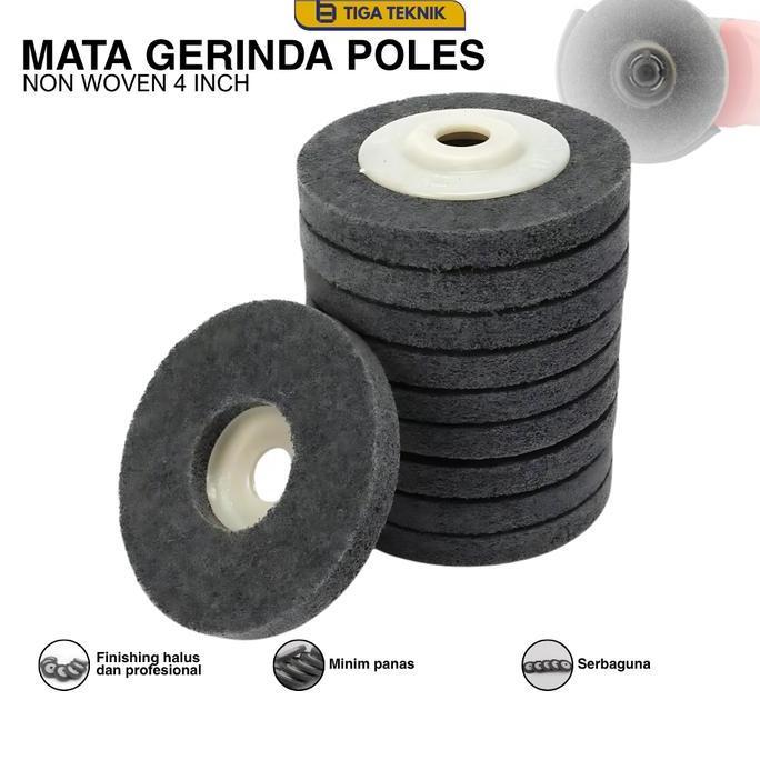 Mata Gerinda Poles Non Woven 4 inch Mata Gerinda Monel Sponge Poles Grinding Stainless Wheel Logam
