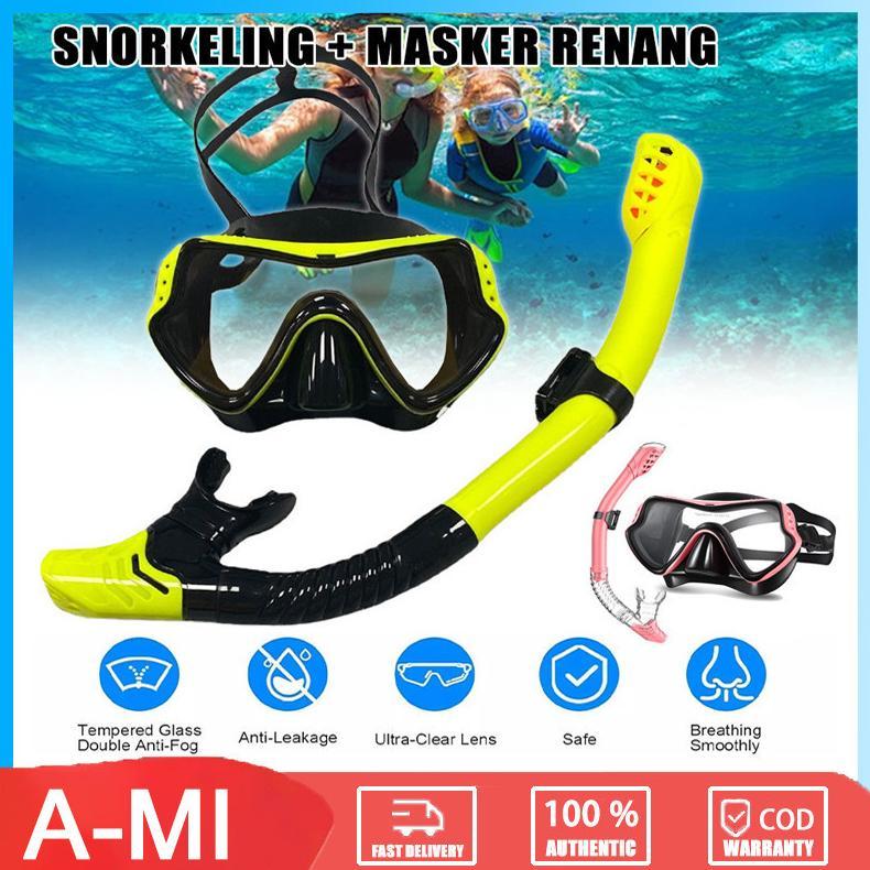 Perlengkapan Snorkeling Untuk Dewasa, Perlengkapan Snorkeling, Masker Renang Panorama Anti Kabut + P