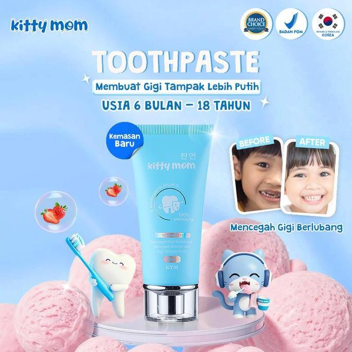VENOMDAKAR7 - KITTY MOM TOOTHPASTE PASTA GIGI ODOL ANAK | PENCEGAH GIGI BERLUBANG & KARIES | PASTA G