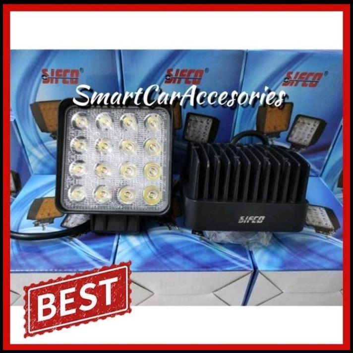 TERBARU LAMPU KERJA KABUT FOGLAMP TEMBAK SOROT 16 LED CREE 48 WATT KOTAK SIFCO 