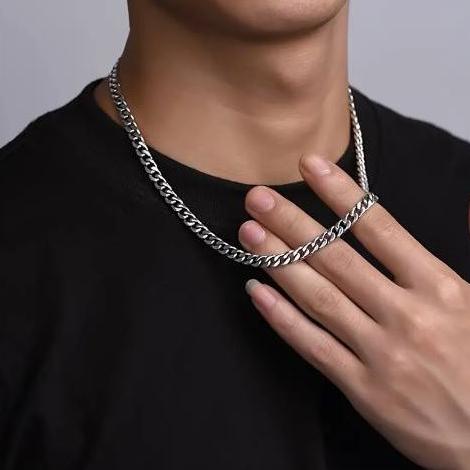 OFFICIAL KALUNG RANTAI SISIK KOTAK TITANIUM PRIA PANJANG 50 CM TERBARU/KALUNG PRIA/KALUNG RANTAI COW