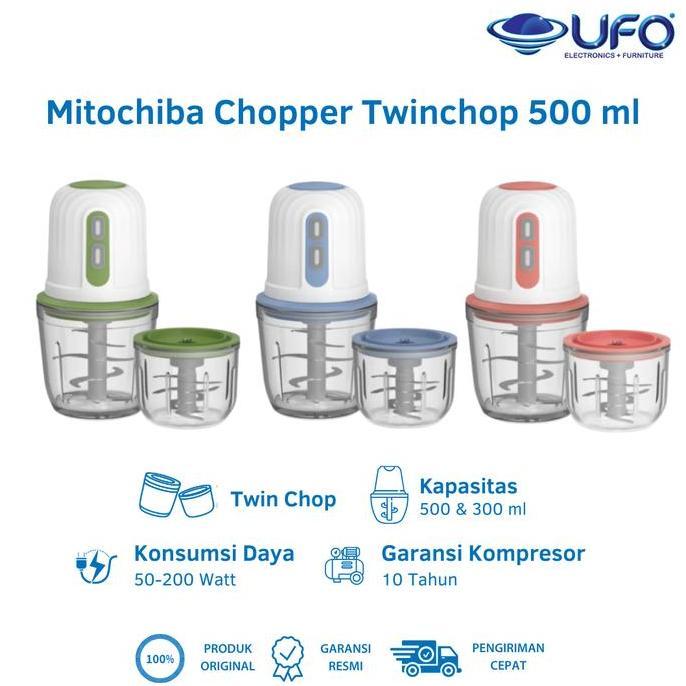 NEW Chopper Mitochiba 500 ml & 300 ml CH60 Series 2 Mode Kecepatan 18.000-20.000 RPM Motor Tembaga P